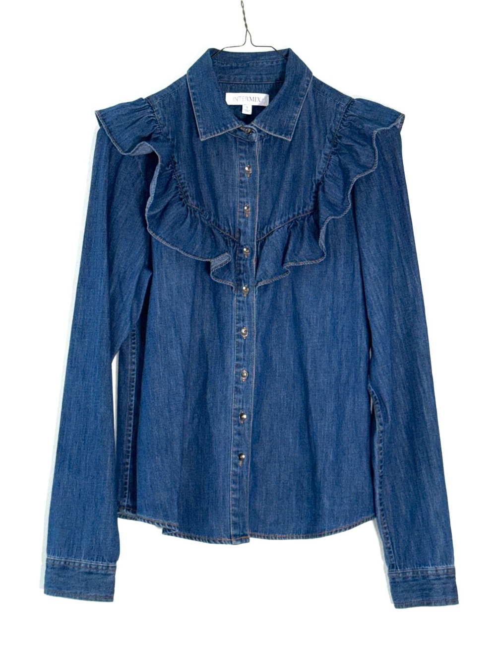 Intermix Women’s Denim Ruffle Shirt